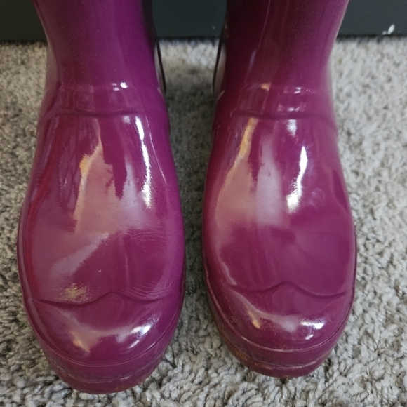 Hunter Tall Glossy Violet Rain Boots Sz 5 - Picture 8 of 15